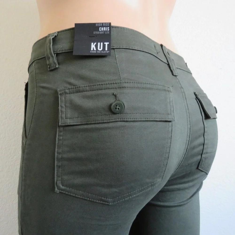 KUT from the KLOTH Jeans Women Chris Straight Leg Cargo Pants Plus Size 16 NWT